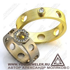 obr220 обручальное кольцо <br>  РЕЗЬБА