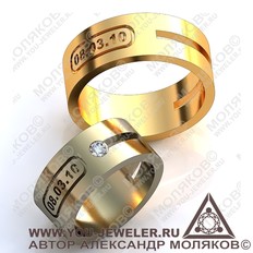 obr236 обручальное кольцо <br>  С ДАТОЙ 3