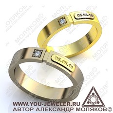 obr130 обручальное кольцо <br>  С ДАТОЙ 2