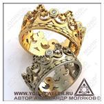 Обручальное кольцо obr 114 (корона)